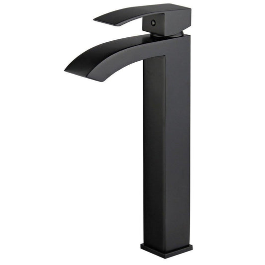Bellaterra Home Palma 12" Single-Hole and Single Handle New Black Bathroom Faucet With Overflow Drain