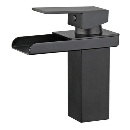 Bellaterra Home Pampalona 6" Single-Hole and Single Handle New Black Bathroom Faucet With Overflow Drain