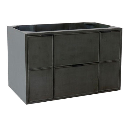 Bellaterra Home Paris 36" 2-Door 1-Drawer Linen Gray Wall-Mount Vanity Base