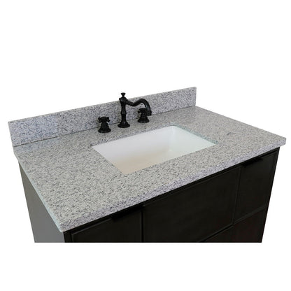 Bellaterra Home Paris 37" 2-Door 1-Drawer Linen Gray Freestanding Vanity Set With Ceramic Undermount Rectangular Sink and Gray Granite Top