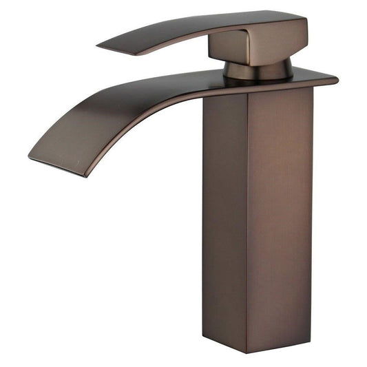 Bellaterra Home Santiago 7" Single-Hole and Single Handle Oil Rubbed Bronze Bathroom Faucet With Overflow Drain