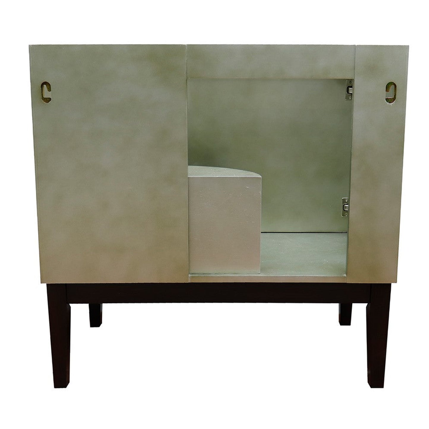 Bellaterra Home Scandi 37" 1-Door 2-Drawer Linen Brown Freestanding Vanity Set With Ceramic Undermount Oval Sink and White Carrara Marble Top