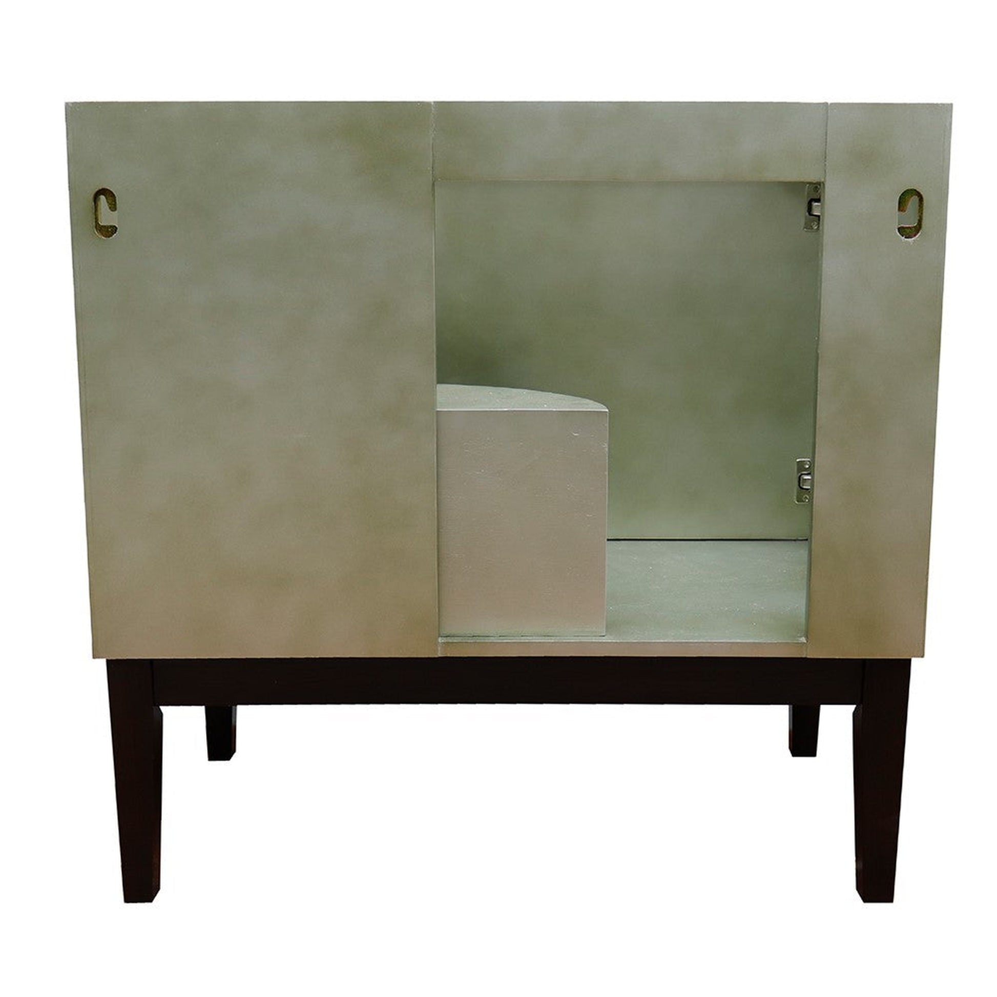 Bellaterra Home Scandi 37" 1-Door 2-Drawer Linen Brown Freestanding Vanity Set With Ceramic Undermount Rectangular Sink and White Carrara Marble Top