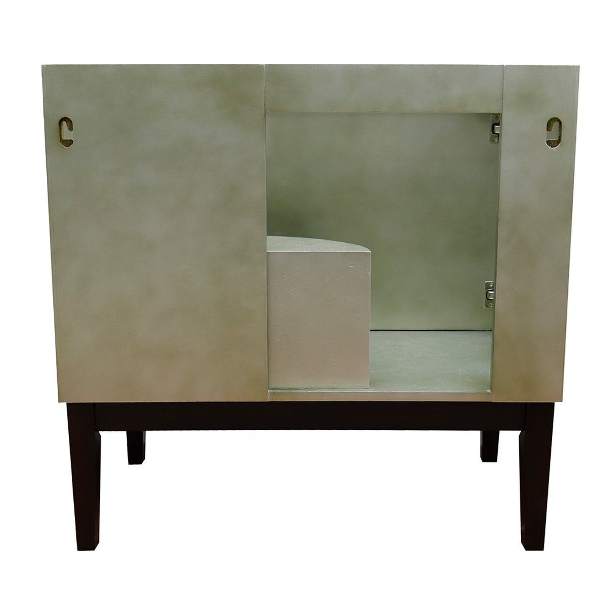 Bellaterra Home Scandi 37" 1-Door 2-Drawer Linen Brown Freestanding Vanity Set With Ceramic Vessel Sink and White Quartz Top