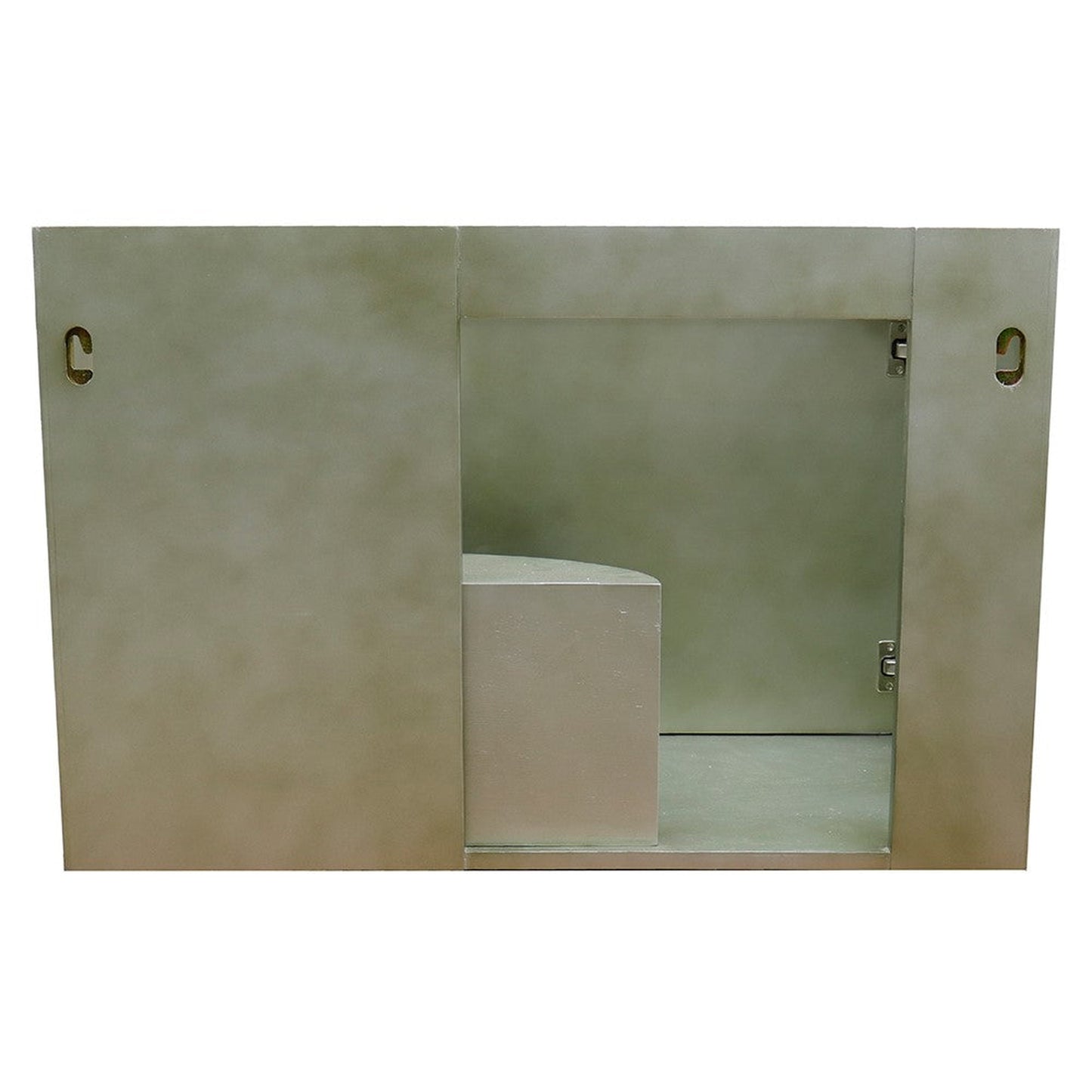 Bellaterra Home Scandi 37" 1-Door 2-Drawer Linen Brown Wall-Mount Vanity Set With Ceramic Vessel Sink and Gray Granite Top