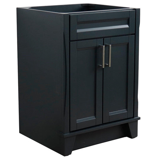 Bellaterra Home Terni 24" 2-Door 1-Drawer Dark Gray Freestanding Vanity Base