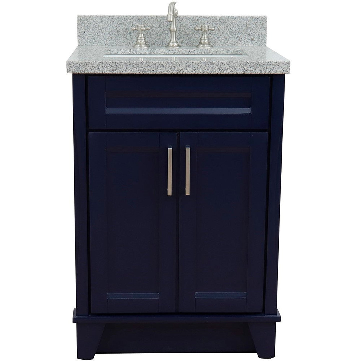 Bellaterra Home Terni 25" 2-Door 1-Drawer Blue Freestanding Vanity Set With Ceramic Undermount Rectangular Sink and Gray Granite Top