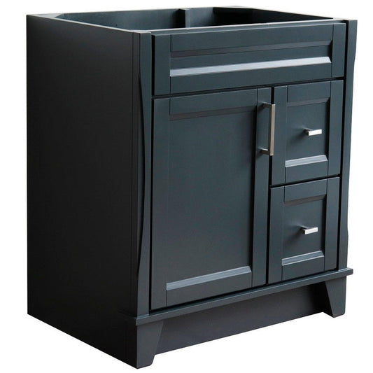 Bellaterra Home Terni 30" 1-Door 2-Drawer Dark Gray Freestanding Vanity Base