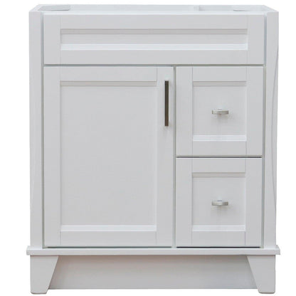 Bellaterra Home Terni 30" 1-Door 2-Drawer White Freestanding Vanity Base