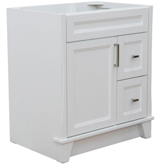 Bellaterra Home Terni 30" 1-Door 2-Drawer White Freestanding Vanity Base