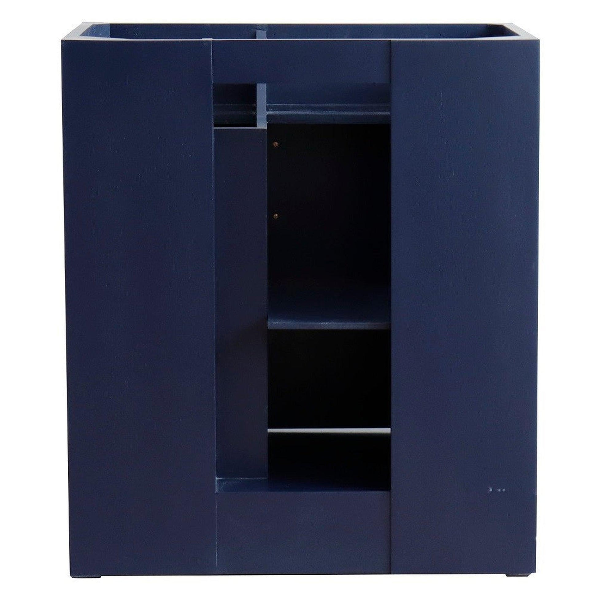 Bellaterra Home Terni 31" 1-Door 2-Drawer Blue Freestanding Vanity Set With Ceramic Undermount Rectangular Sink and White Quartz Top