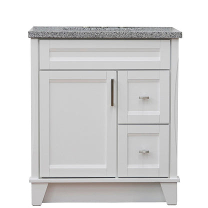 Bellaterra Home Terni 31" 1-Door 2-Drawer White Freestanding Vanity Set With Ceramic Undermount Rectangular Sink and Gray Granite Top