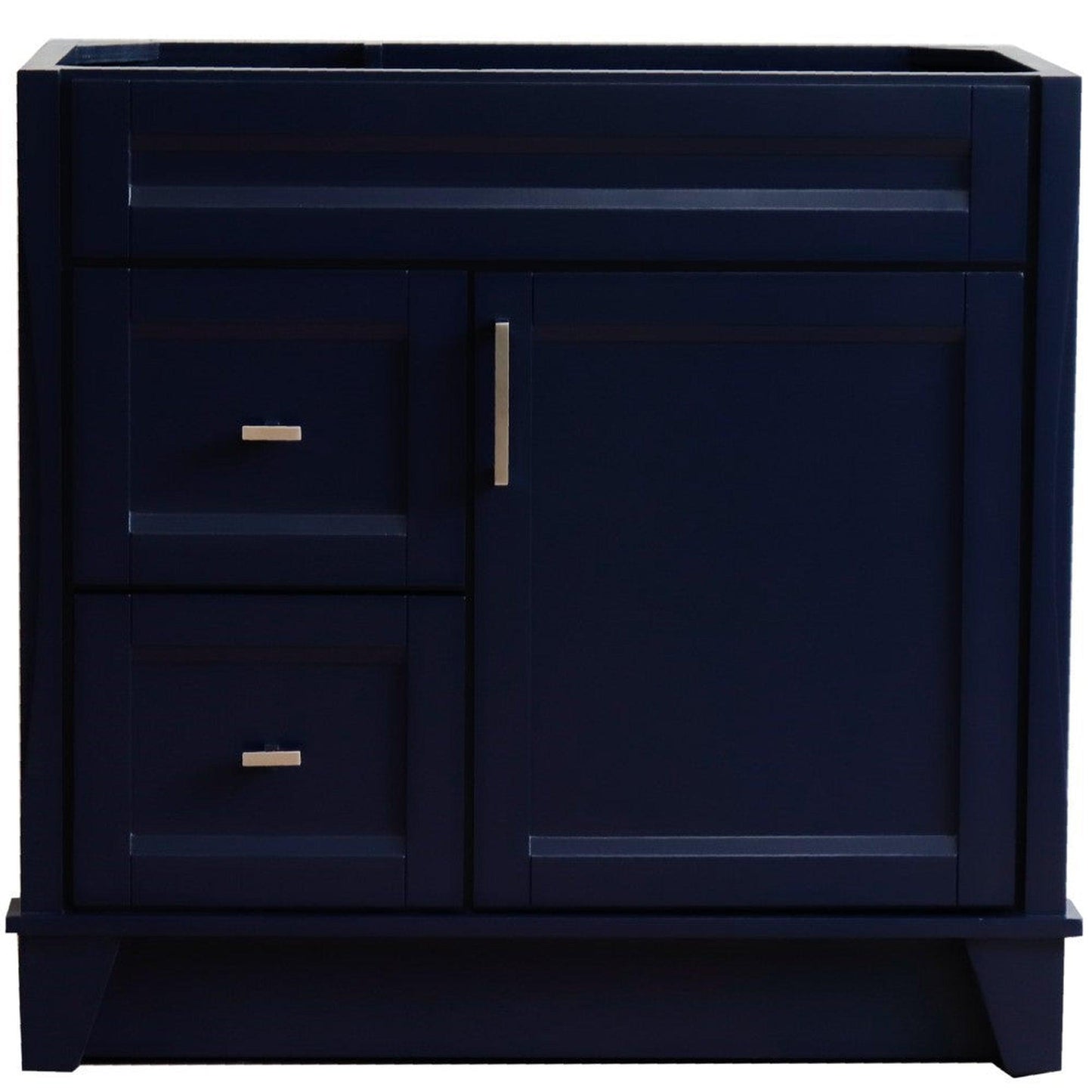 Bellaterra Home Terni 36" 1-Door 2-Drawer Blue Freestanding Vanity Base With Right Door