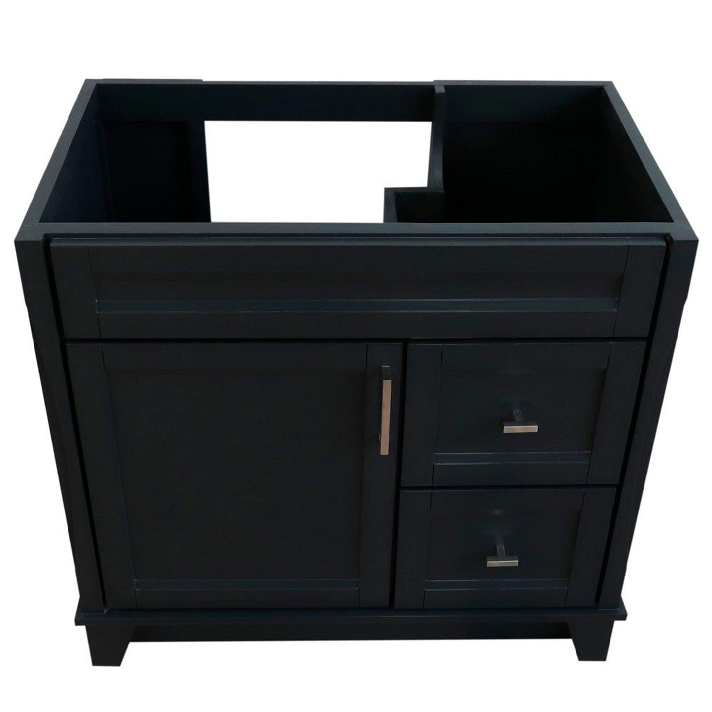 Bellaterra Home Terni 36" 1-Door 2-Drawer Dark Gray Freestanding Vanity Base With Left Door