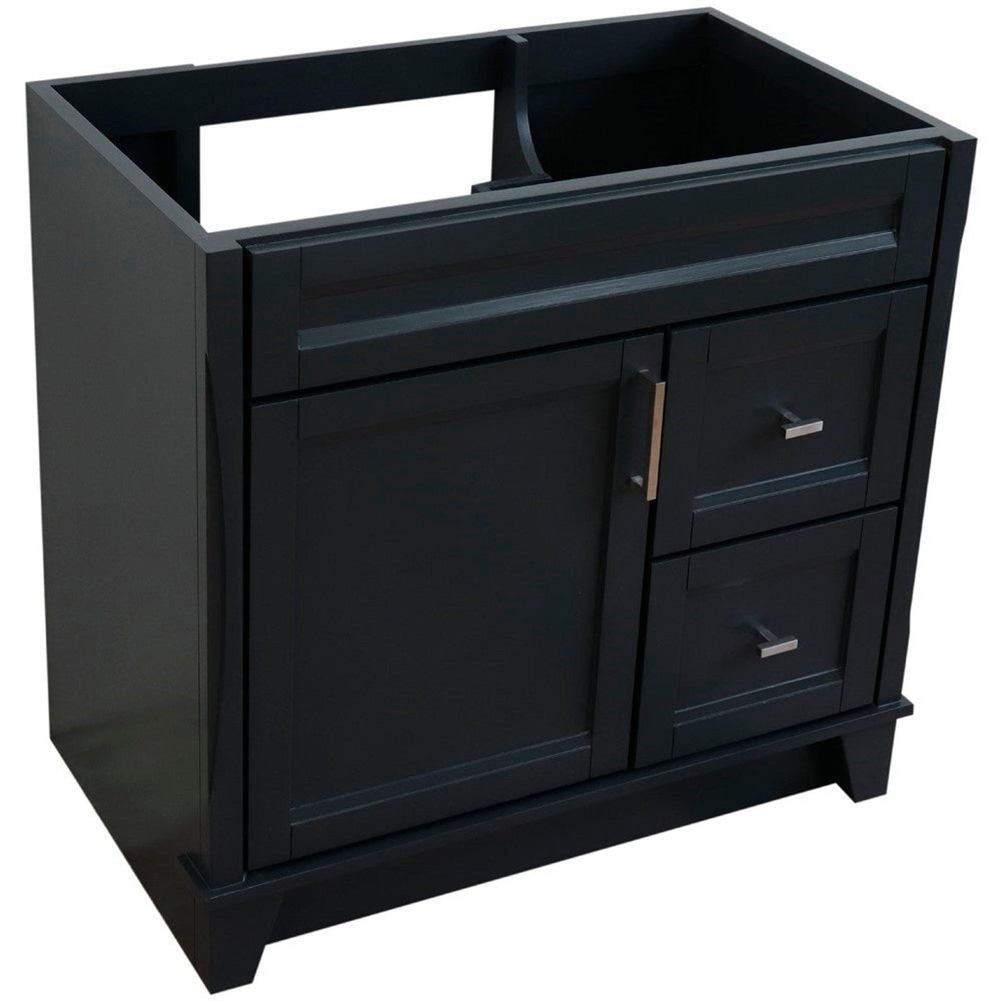 Bellaterra Home Terni 36" 1-Door 2-Drawer Dark Gray Freestanding Vanity Base With Left Door