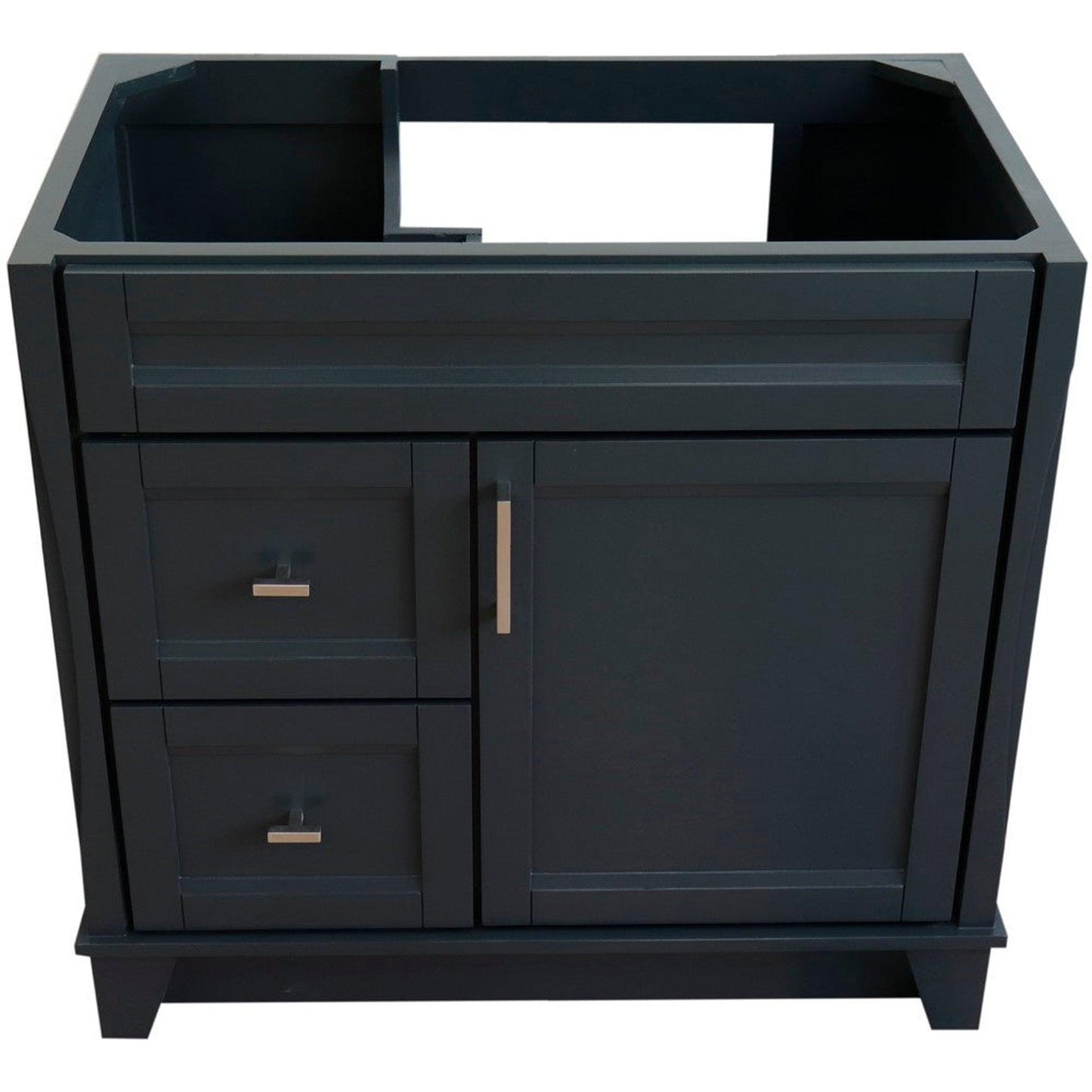 Bellaterra Home Terni 36" 1-Door 2-Drawer Dark Gray Freestanding Vanity Base With Right Door