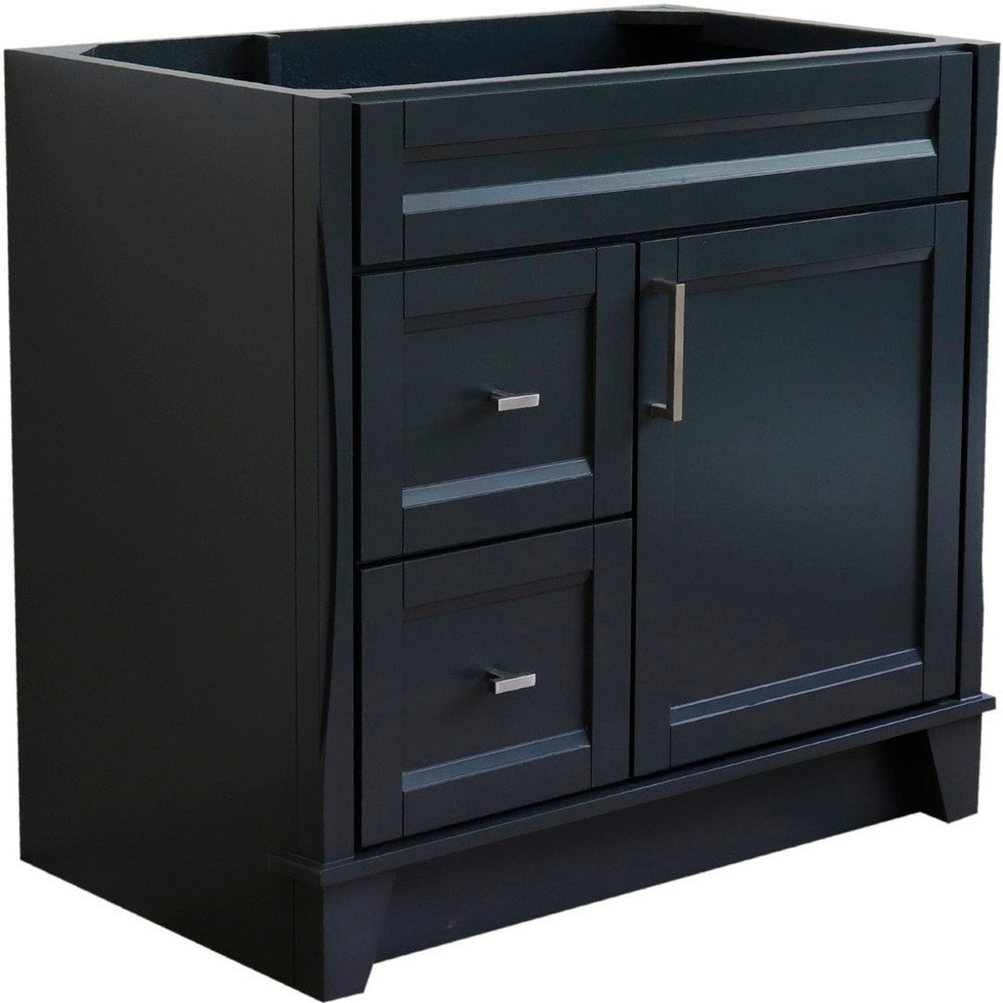 Bellaterra Home Terni 36" 1-Door 2-Drawer Dark Gray Freestanding Vanity Base With Right Door