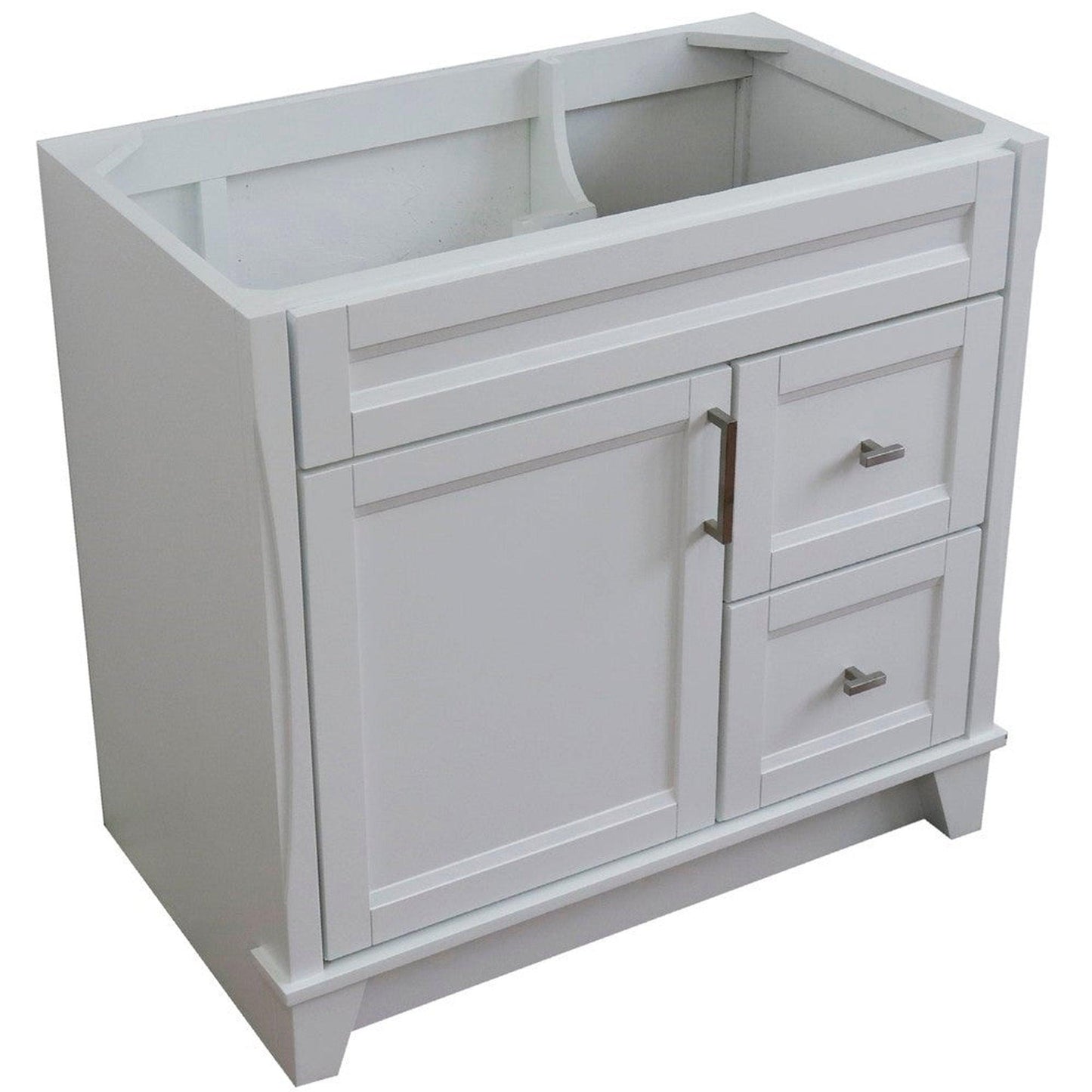 Bellaterra Home Terni 36" 1-Door 2-Drawer White Freestanding Vanity Base With Left Door