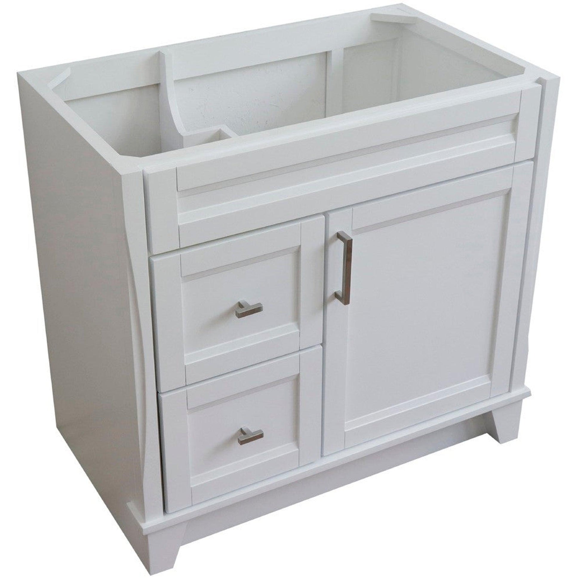 Bellaterra Home Terni 36" 1-Door 2-Drawer White Freestanding Vanity Base With Right Door