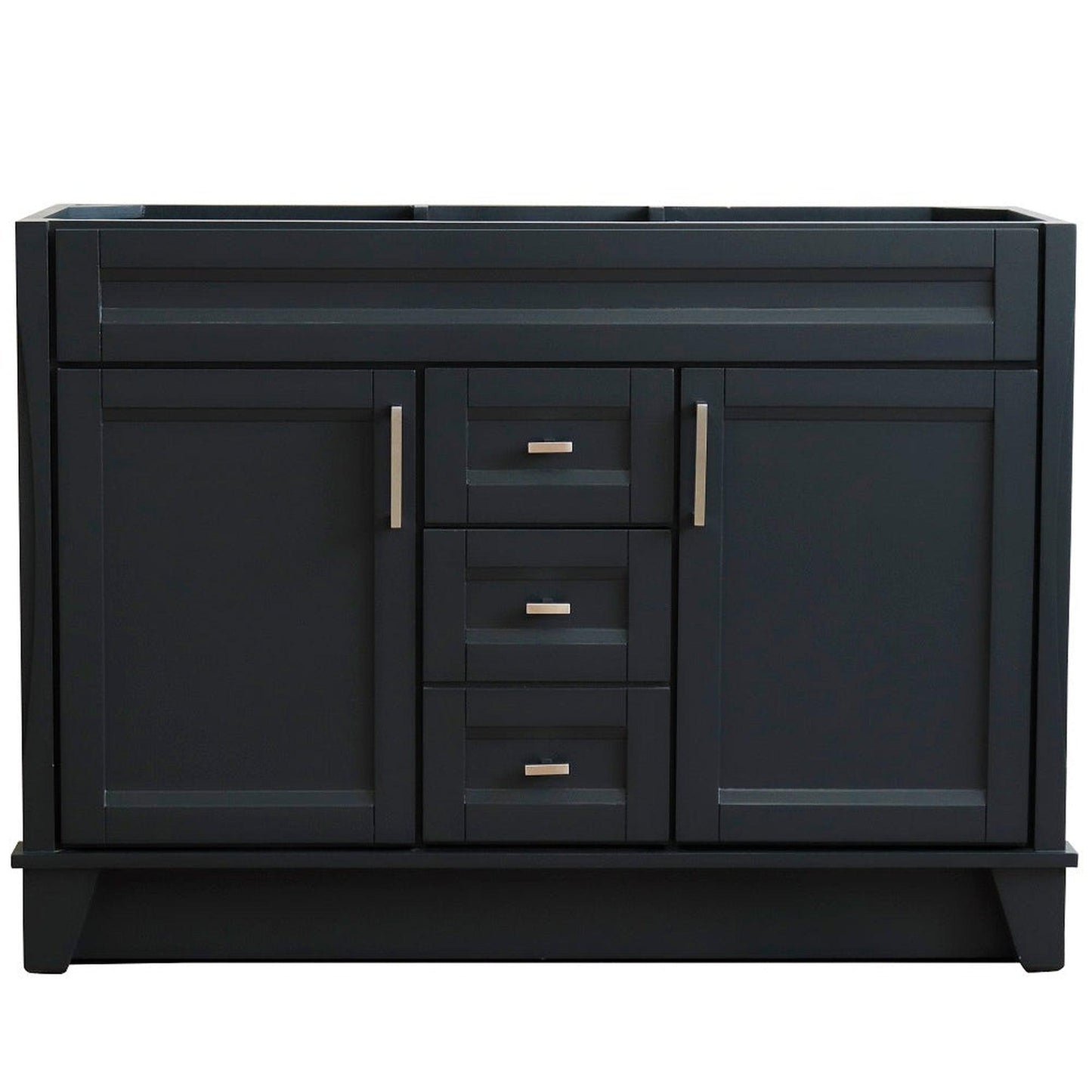 Bellaterra Home Terni 48" 2-Door 2-Drawer Dark Gray Freestanding Vanity Base