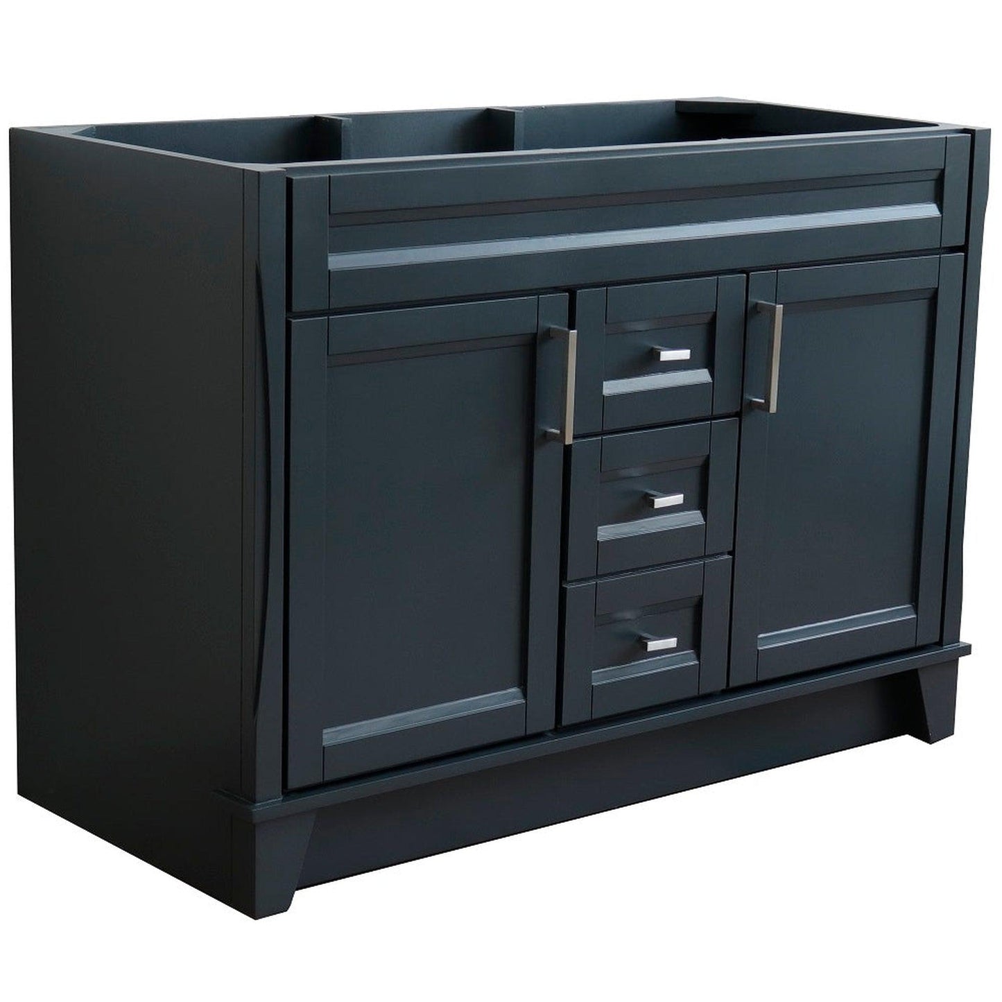 Bellaterra Home Terni 48" 2-Door 2-Drawer Dark Gray Freestanding Vanity Base