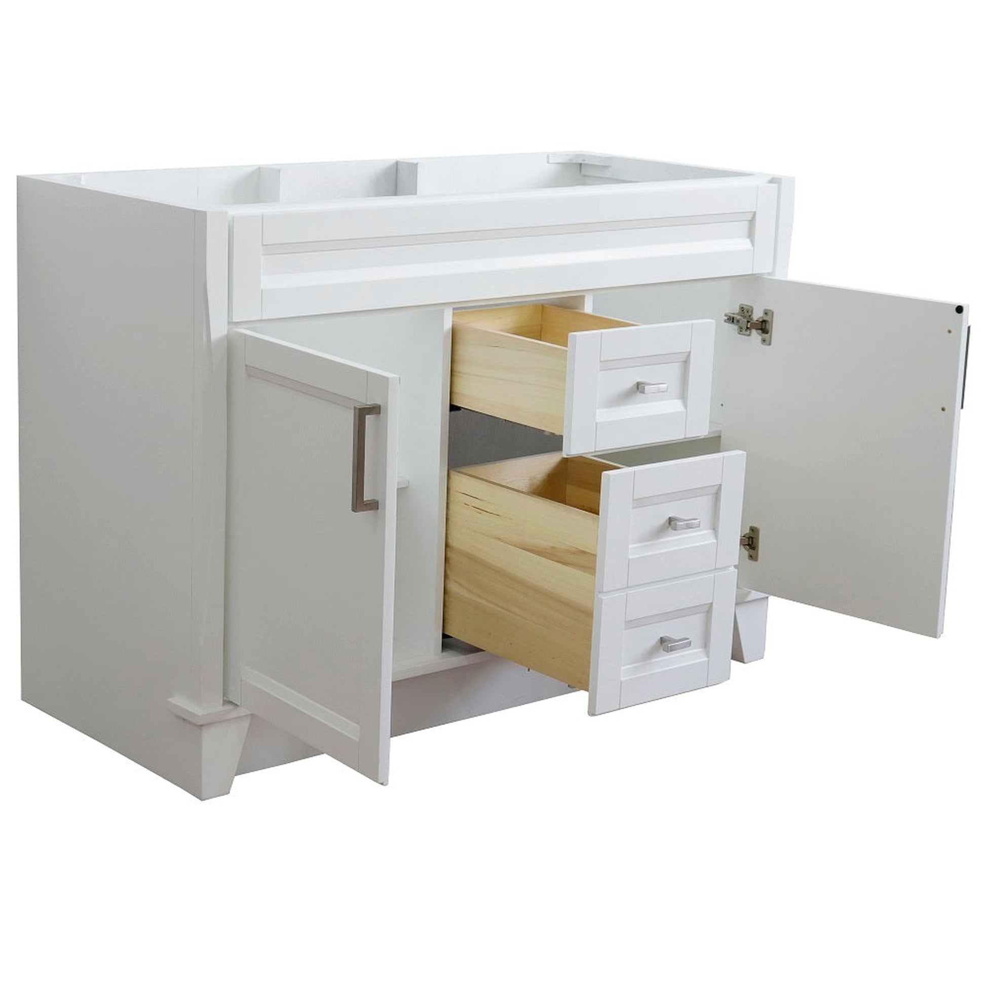 Bellaterra Home Terni 48" 2-Door 2-Drawer White Freestanding Vanity Base