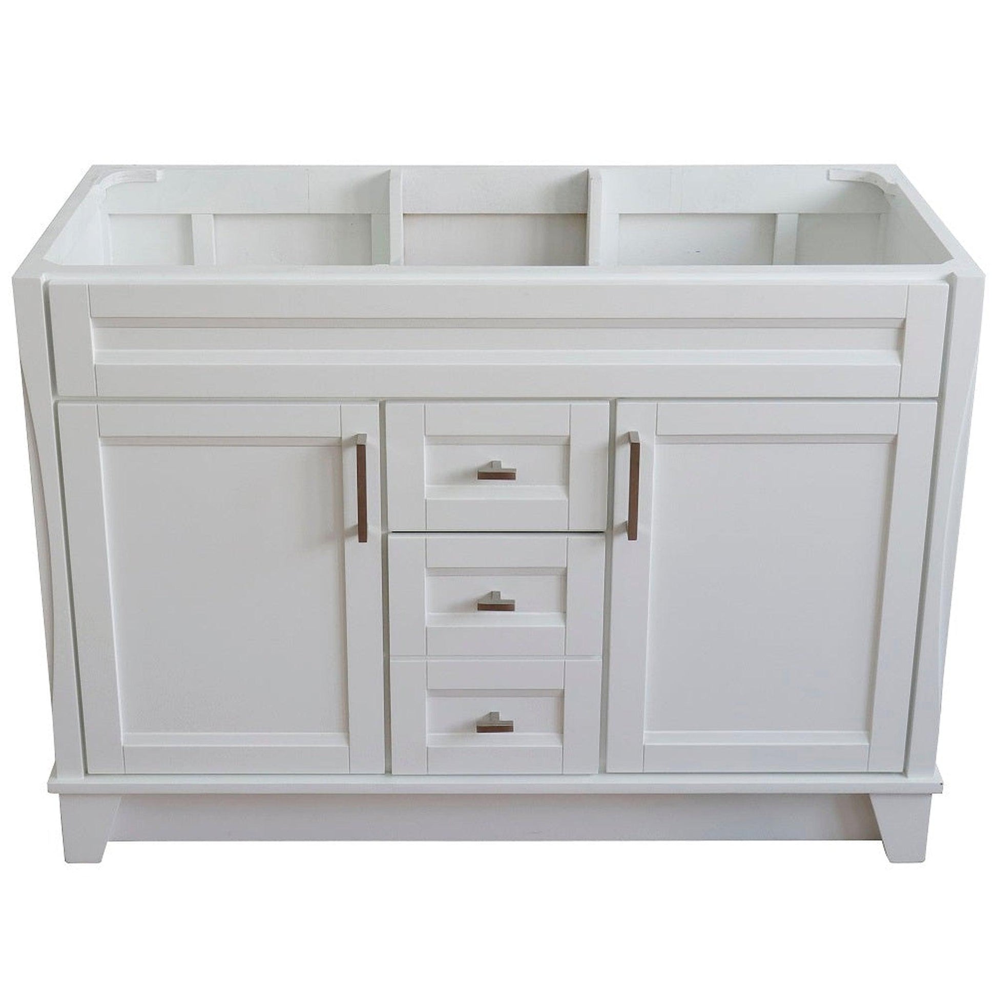 Bellaterra Home Terni 48" 2-Door 2-Drawer White Freestanding Vanity Base