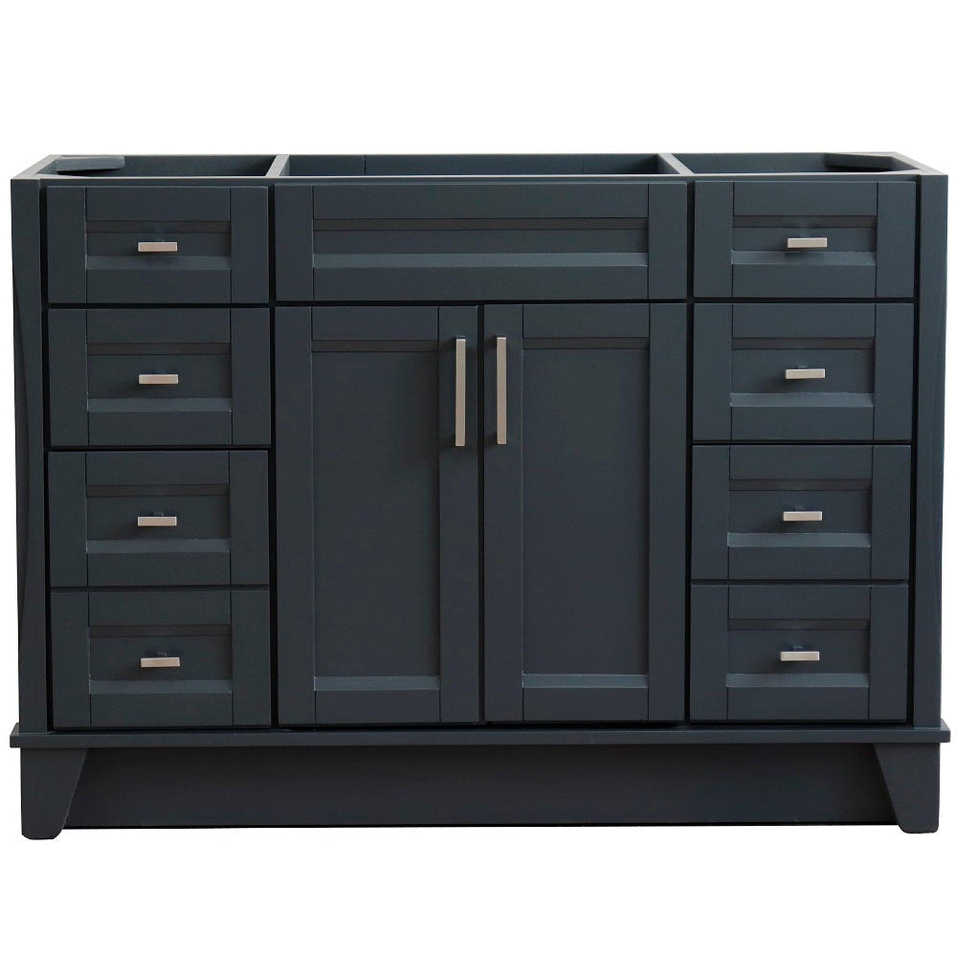 Bellaterra Home Terni 48" 2-Door 6-Drawer Dark Gray Freestanding Vanity Base