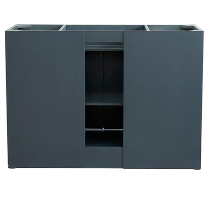 Bellaterra Home Terni 48" 2-Door 6-Drawer Dark Gray Freestanding Vanity Base