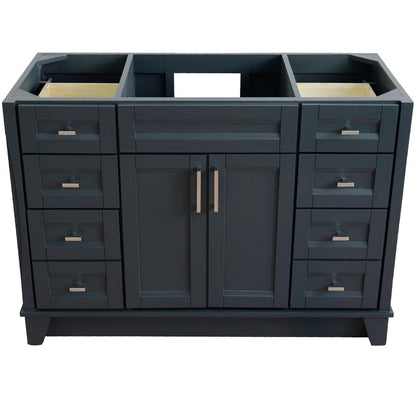 Bellaterra Home Terni 48" 2-Door 6-Drawer Dark Gray Freestanding Vanity Base