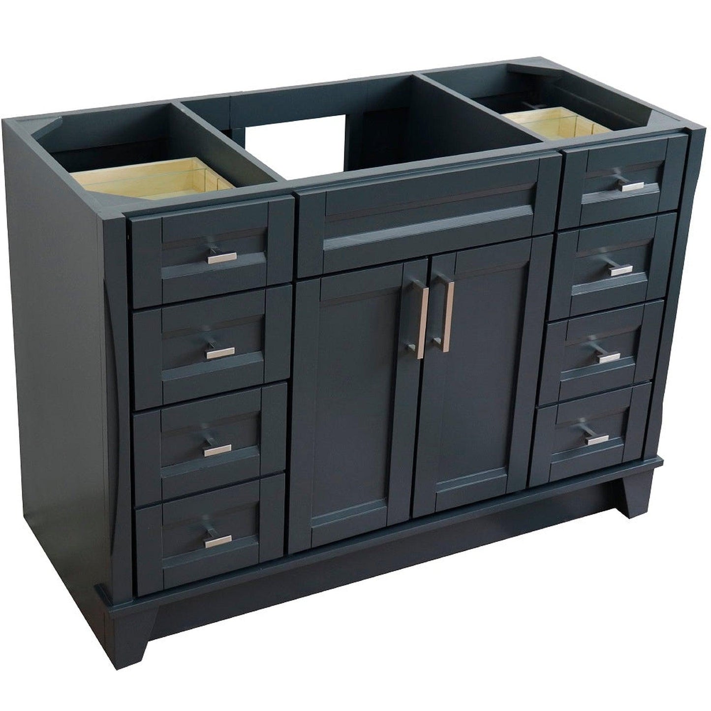 Bellaterra Home Terni 48" 2-Door 6-Drawer Dark Gray Freestanding Vanity Base