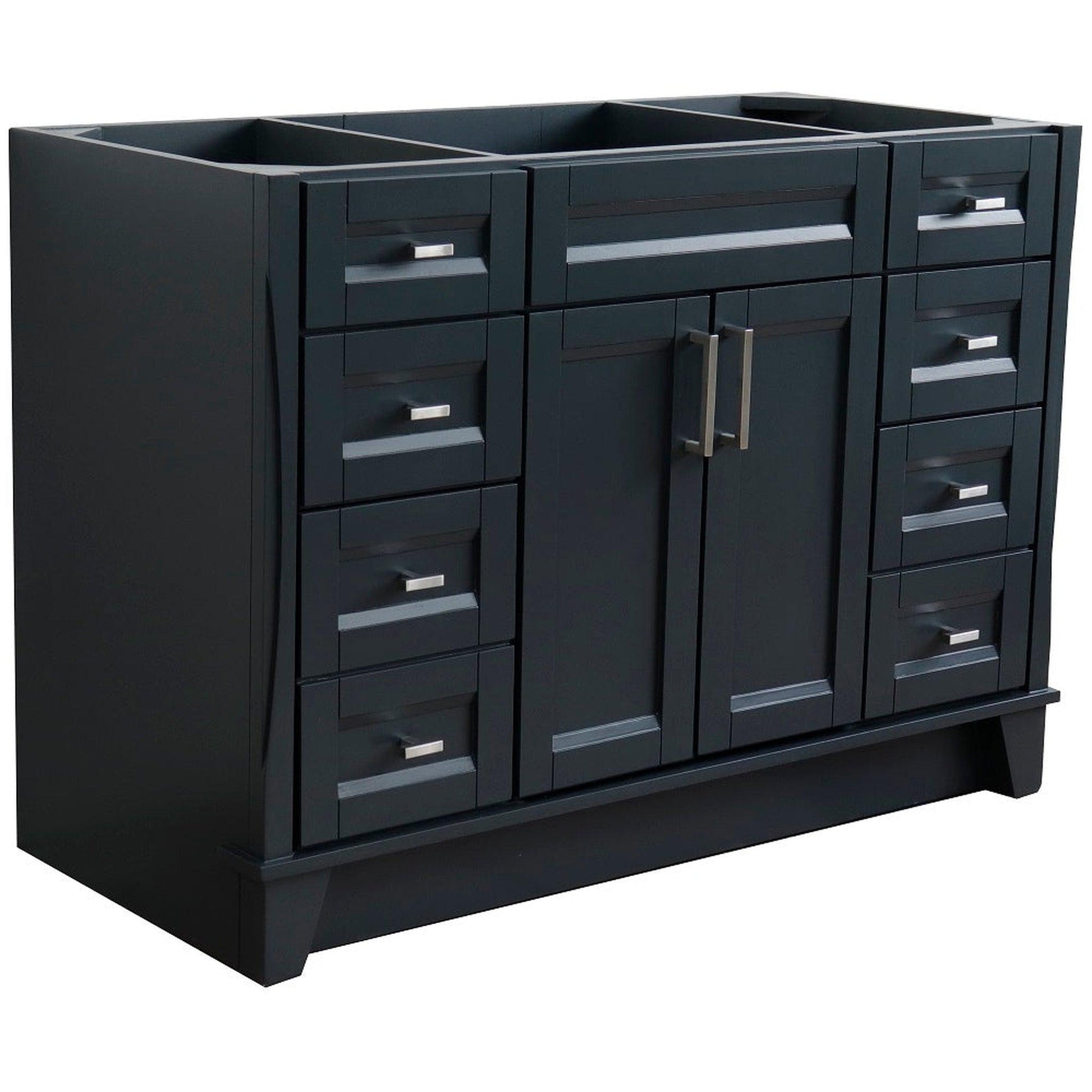 Bellaterra Home Terni 48" 2-Door 6-Drawer Dark Gray Freestanding Vanity Base