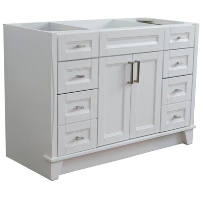 Bellaterra Home Terni 48" 2-Door 6-Drawer White Freestanding Vanity Base