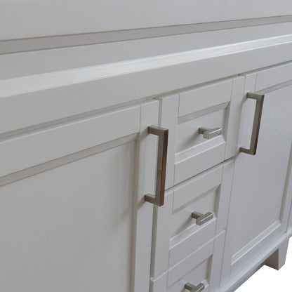 Bellaterra Home Terni 49" 2-Door 2-Drawer White Freestanding Vanity Set With Ceramic Double Undermount Oval Sink and Gray Granite Top
