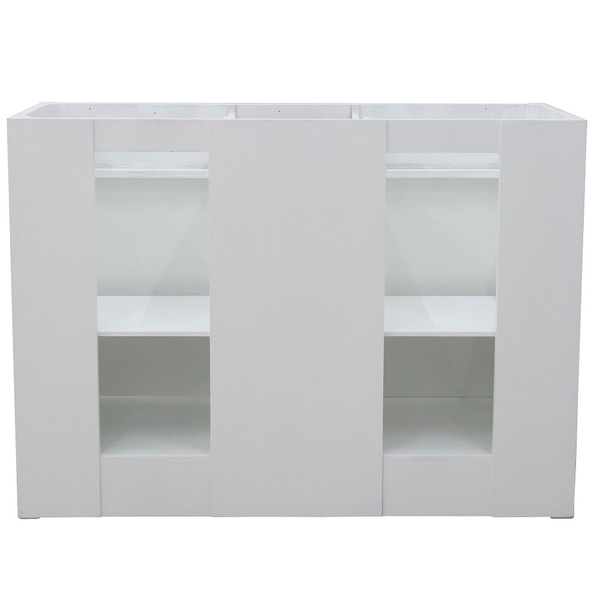 Bellaterra Home Terni 49" 2-Door 2-Drawer White Freestanding Vanity Set With Ceramic Double Undermount Oval Sink and White Quartz Top