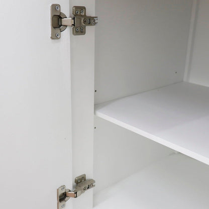 Bellaterra Home Terni 49" 2-Door 2-Drawer White Freestanding Vanity Set With Ceramic Double Undermount Rectangular Sink and Gray Granite Top
