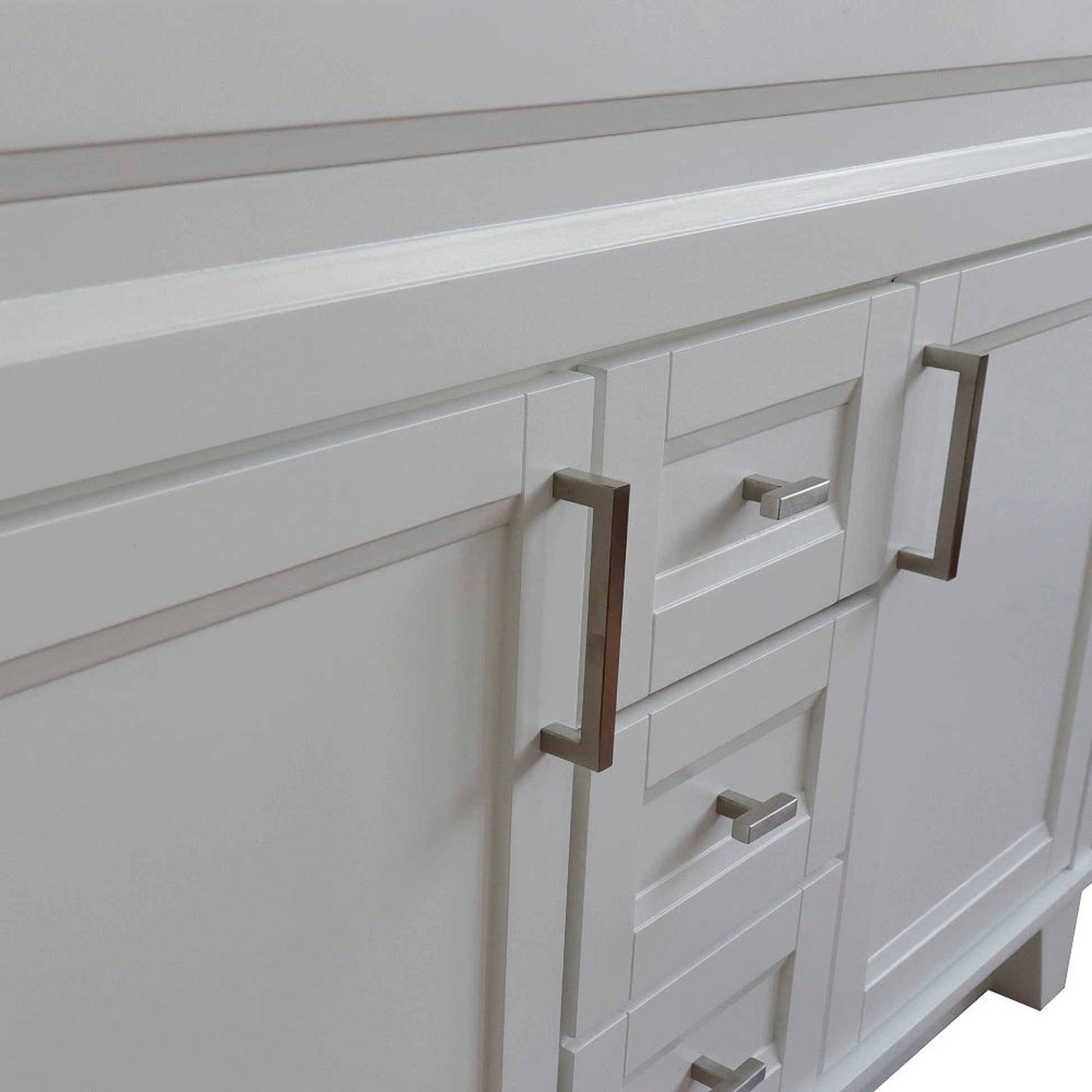 Bellaterra Home Terni 49" 2-Door 2-Drawer White Freestanding Vanity Set With Ceramic Double Vessel Sink and White Quartz Top