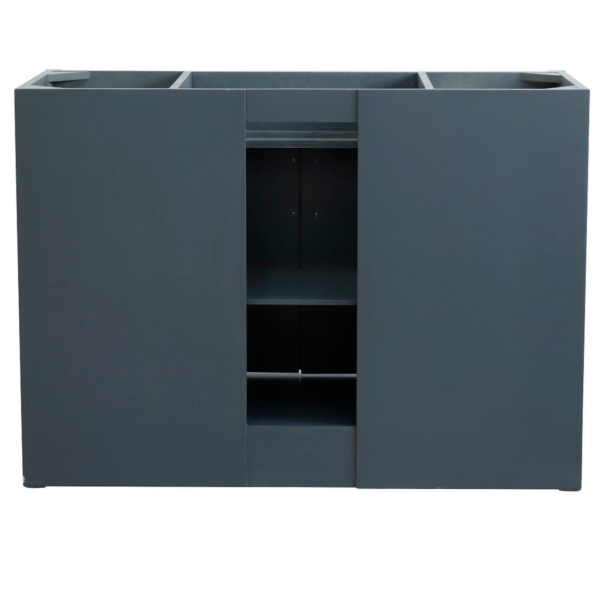 Bellaterra Home Terni 49" 2-Door 6-Drawer Dark Gray Freestanding Vanity Set With Ceramic Undermount Oval Sink and Black Galaxy Granite Top