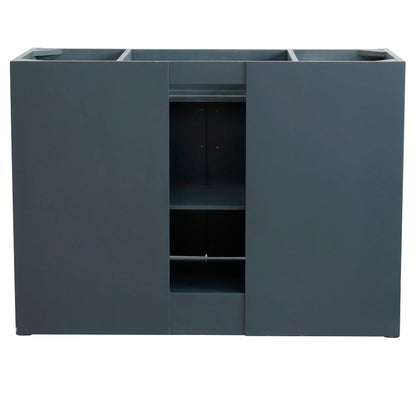 Bellaterra Home Terni 49" 2-Door 6-Drawer Dark Gray Freestanding Vanity Set With Ceramic Undermount Rectangular Sink and Black Galaxy Granite Top