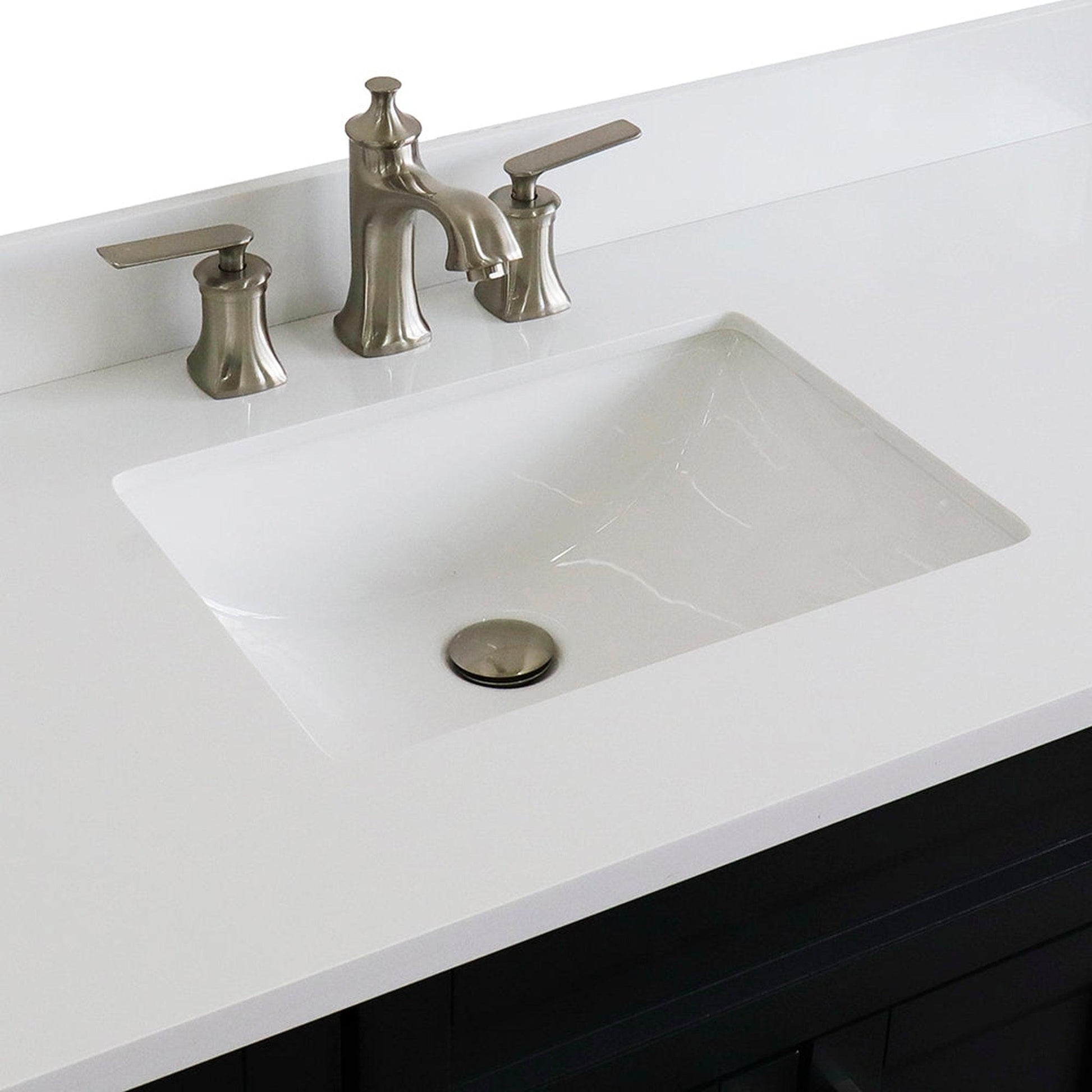 Bellaterra Home Terni 49" 2-Door 6-Drawer Dark Gray Freestanding Vanity Set With Ceramic Undermount Rectangular Sink and White Quartz Top