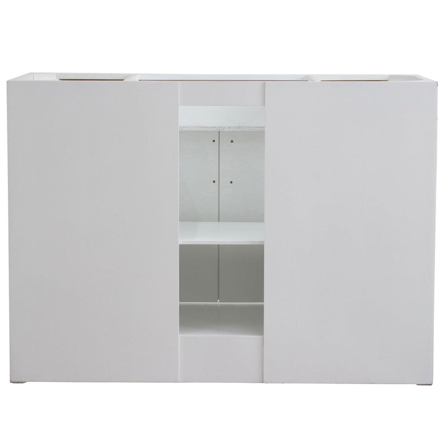 Bellaterra Home Terni 49" 2-Door 6-Drawer White Freestanding Vanity Set With Ceramic Undermount Oval Sink and White Carrara Marble Top