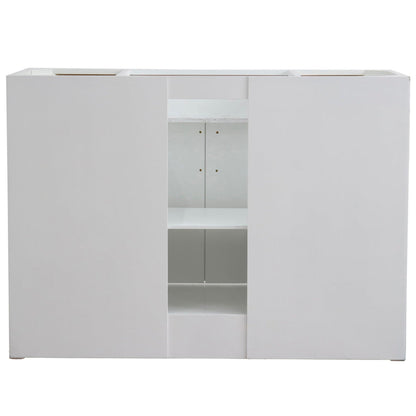 Bellaterra Home Terni 49" 2-Door 6-Drawer White Freestanding Vanity Set With Ceramic Undermount Oval Sink and White Carrara Marble Top