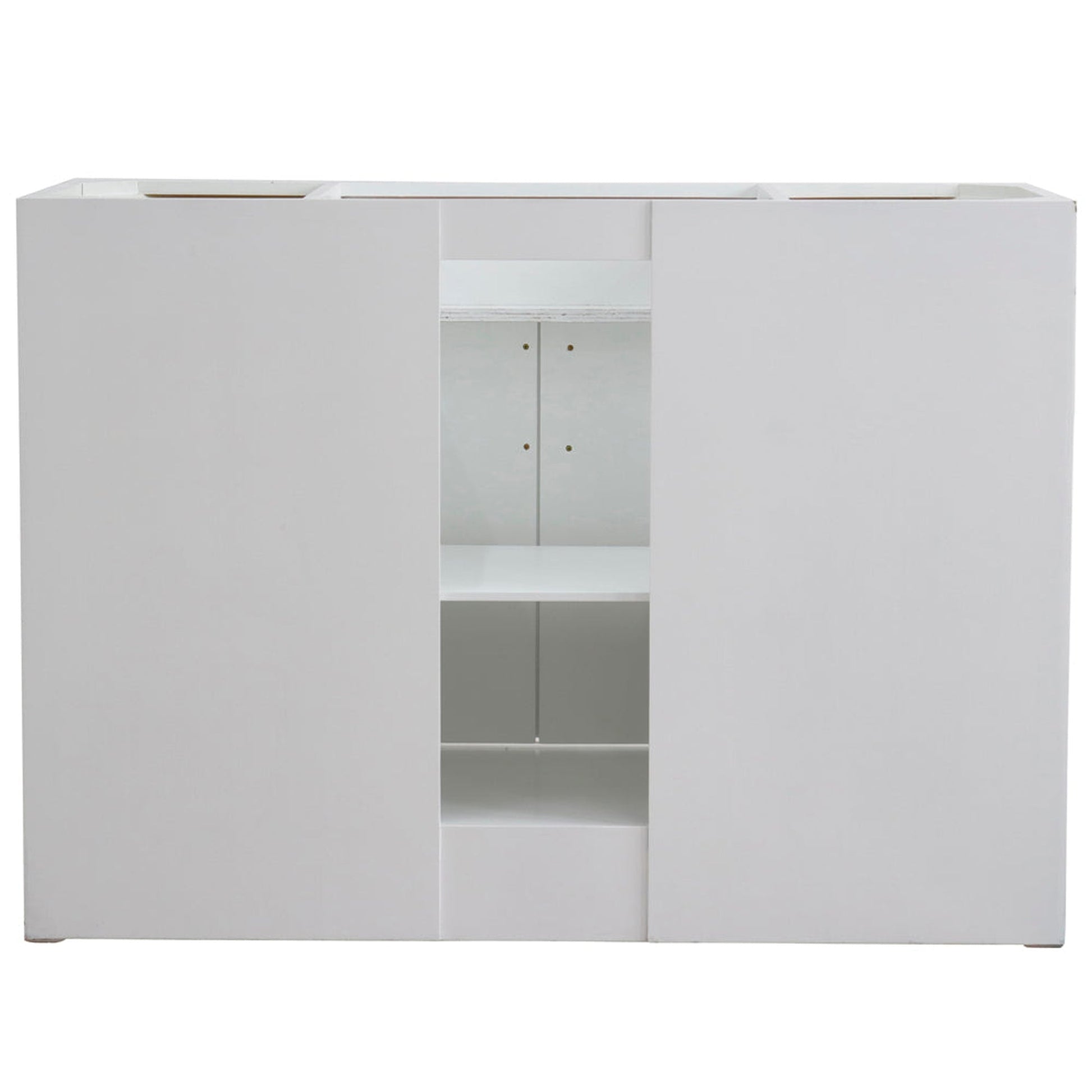 Bellaterra Home Terni 49" 2-Door 6-Drawer White Freestanding Vanity Set With Ceramic Undermount Rectangular Sink and Black Galaxy Granite Top