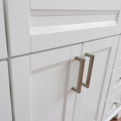 Bellaterra Home Terni 49" 2-Door 6-Drawer White Freestanding Vanity Set With Ceramic Undermount Rectangular Sink and White Quartz Top