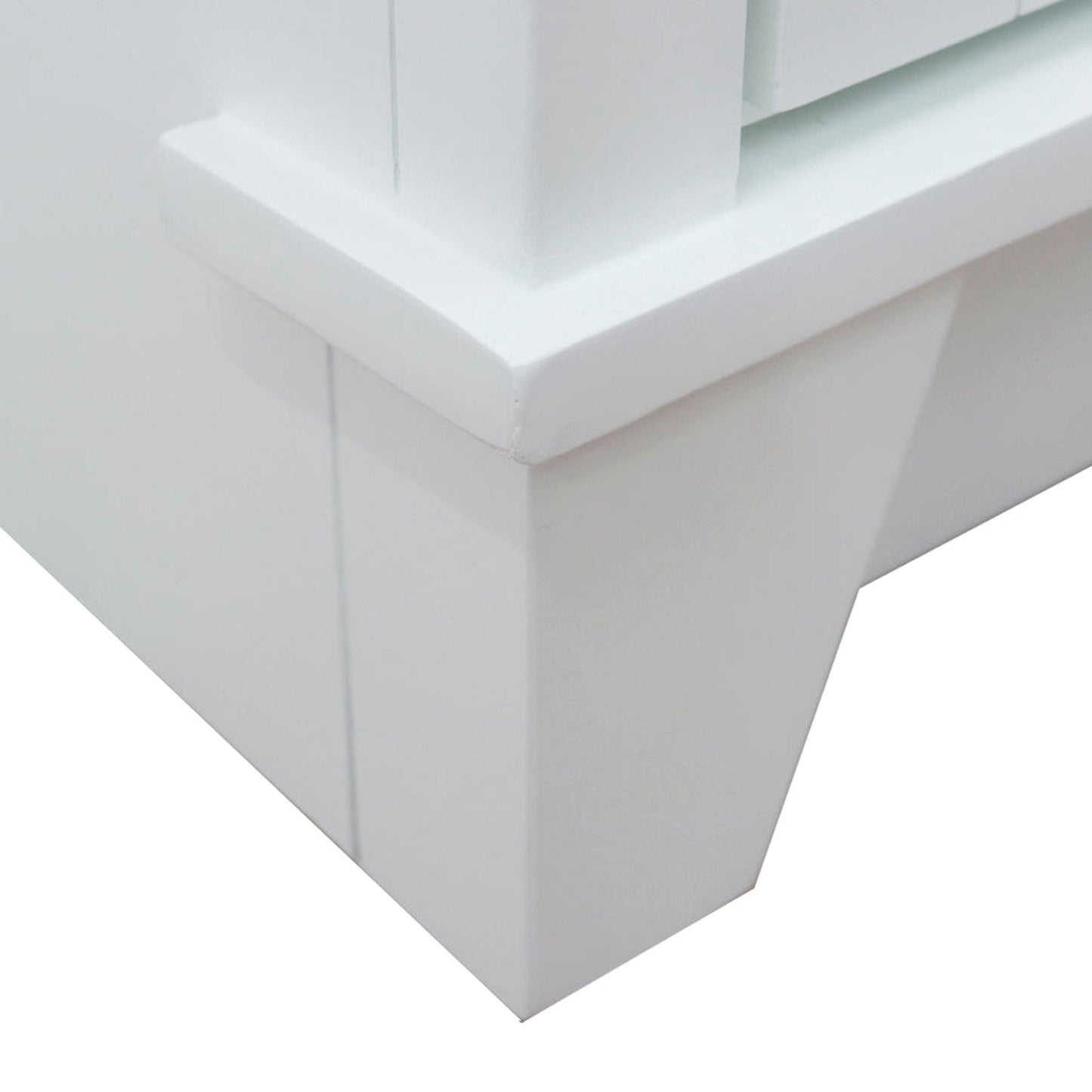 Bellaterra Home Terni 49" 2-Door 6-Drawer White Freestanding Vanity Set With Ceramic Vessel Sink and Gray Granite Top