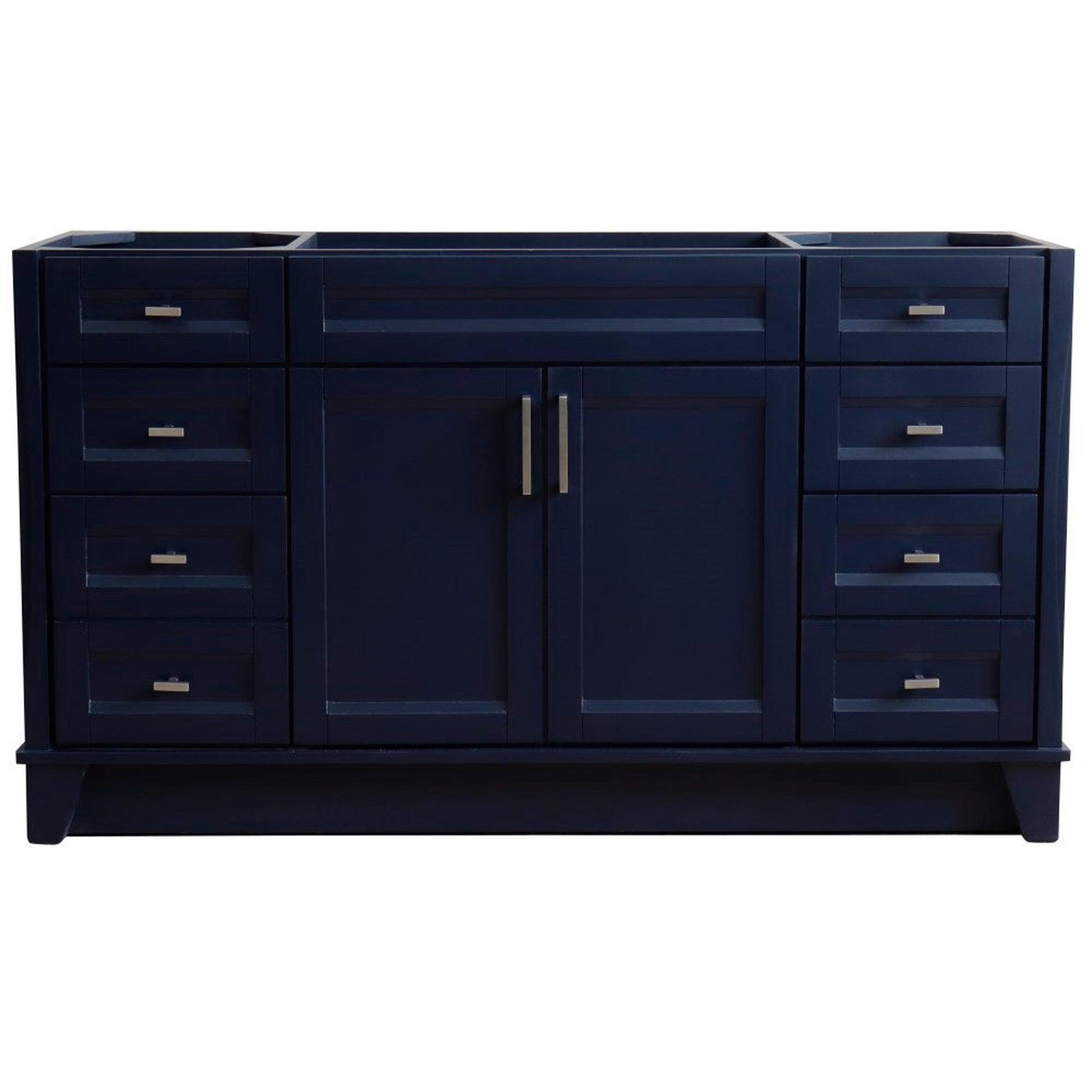 Bellaterra Home Terni 60" 2-Door 6-Drawer Blue Freestanding Vanity Base