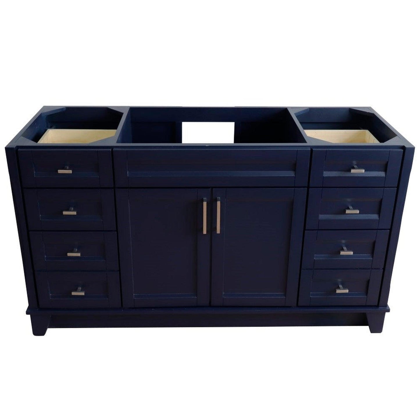 Bellaterra Home Terni 60" 2-Door 6-Drawer Blue Freestanding Vanity Base