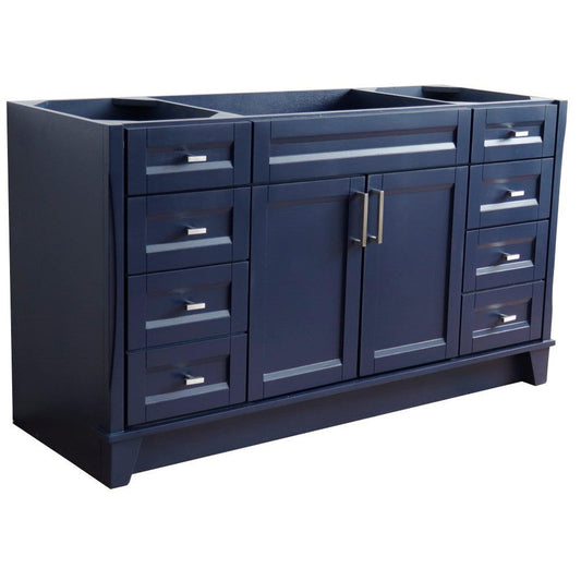 Bellaterra Home Terni 60" 2-Door 6-Drawer Blue Freestanding Vanity Base