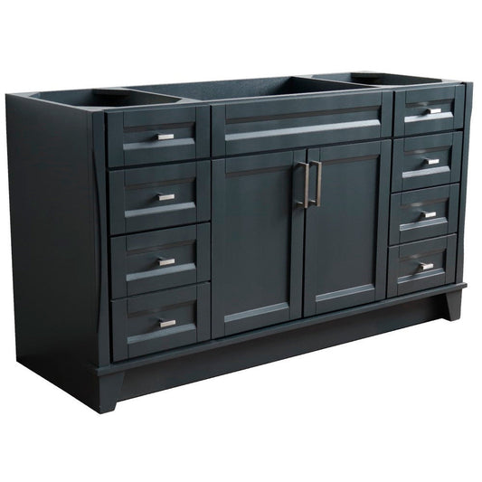 Bellaterra Home Terni 60" 2-Door 6-Drawer Dark Gray Freestanding Vanity Base