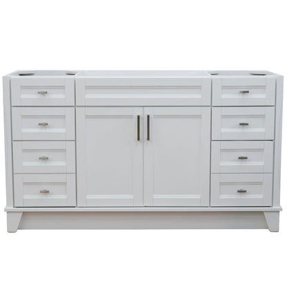 Bellaterra Home Terni 60" 2-Door 6-Drawer White Freestanding Vanity Base